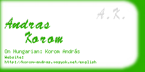 andras korom business card