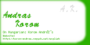 andras korom business card